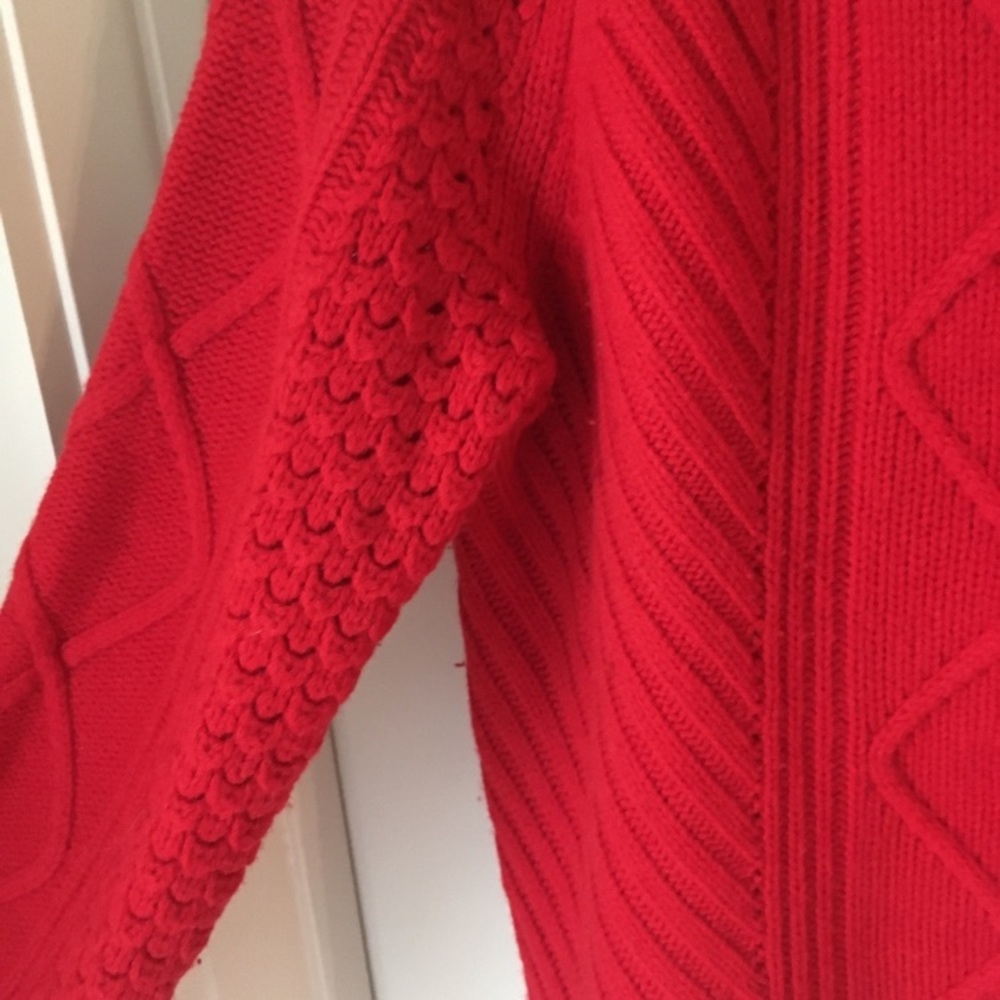 J. Crew Hawthorne Cable Knit Pom-Pom Sweater XL - Picture 6 of 9